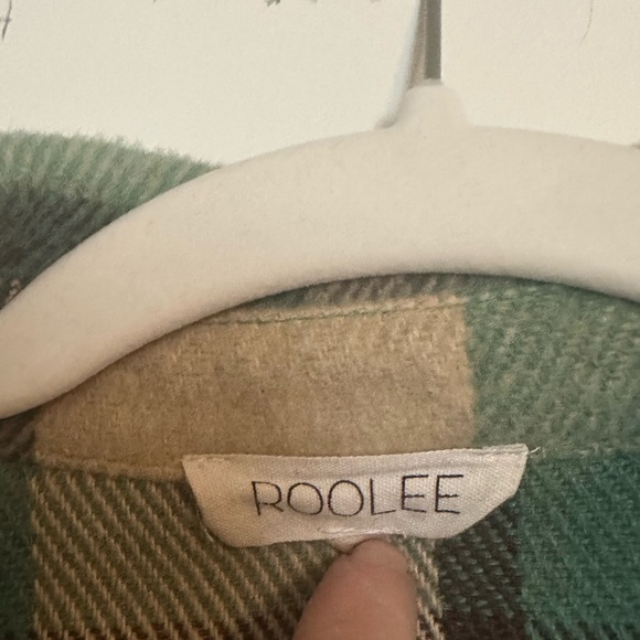 Roolee Womens Green and Cream Plaid Button Down Shirt - Picture 2 of 2